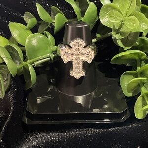 Men’s Cross Ring Moissanite Sz 9